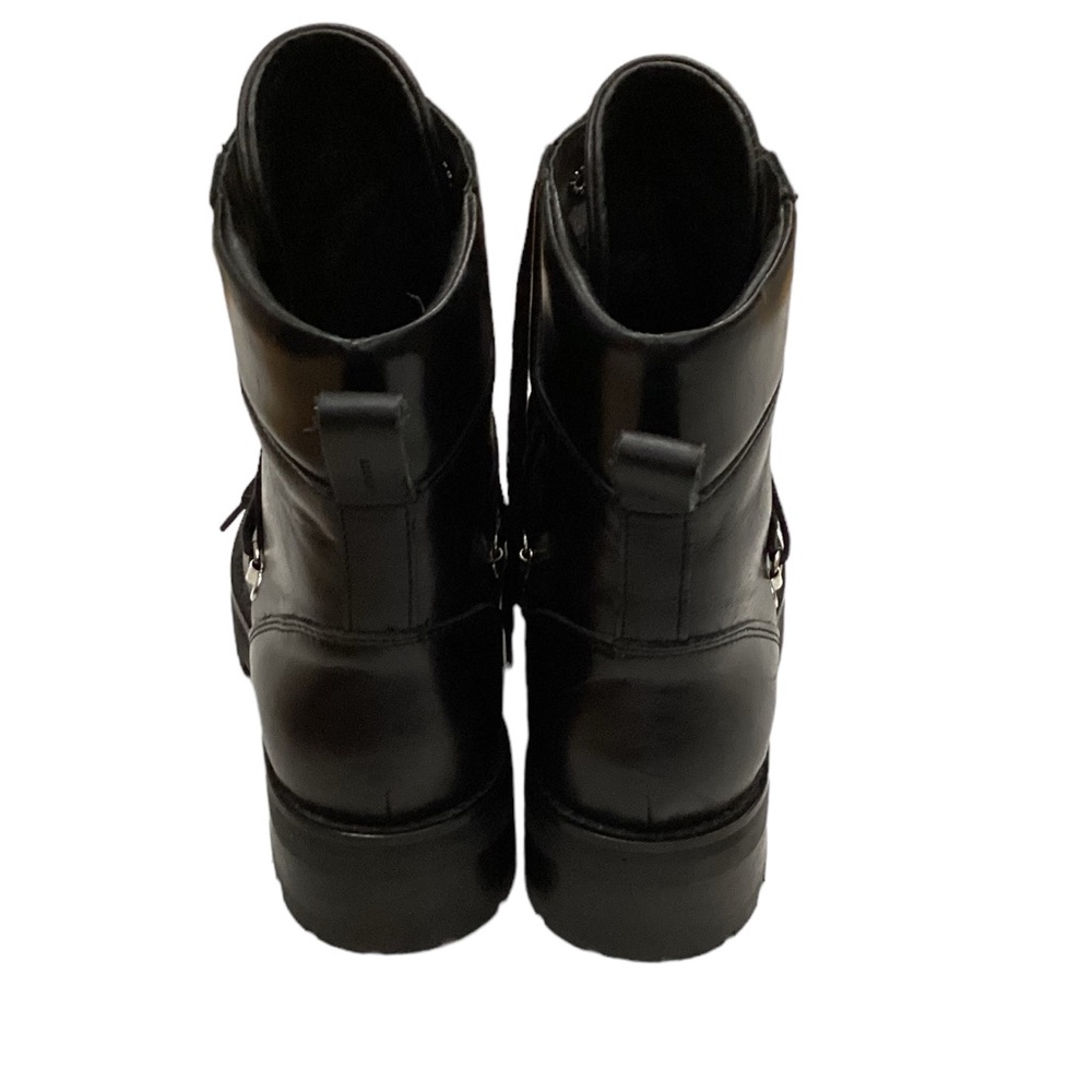 NWT All Saints Franka Leather Hiking Combat Boots in Black Size 9 - Picture 11 of 16